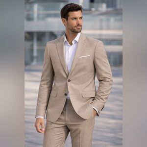 SUIT Men’s Beige Zara Essentials Blazer Size 38 US & beige Zara pant Size 31 US